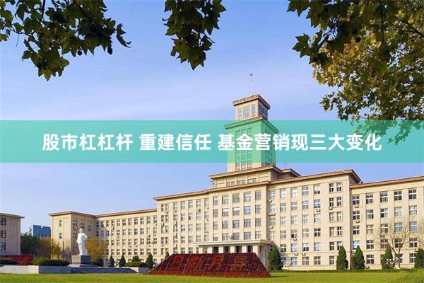 股市杠杠杆 重建信任 基金营销现三大变化