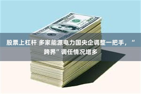 股票上杠杆 多家能源电力国央企调整一把手，“跨界”调任情况增多